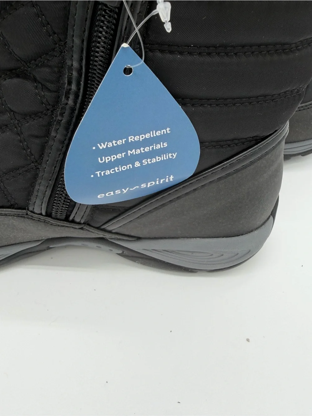 Easy Spirit Black Quilted Faux-Fur Winter Boots